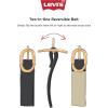 imageLevis Womens TwoinOne Reversible Twisted Centerbar Casual Leather Jean Belt FliptoReverse BuckleTanBlue