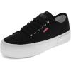 imageLevis Womens Mdrn Lo Stacked Canvas Textured Casual Platform Sneaker Shoe Black