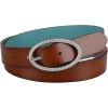 imageLevis Womens TwoinOne Reversible Twisted Centerbar Casual Leather Jean Belt FliptoReverse BuckleTanBlue