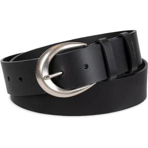 imageLevis Womens Curved Buckle Leather Belt for Jeans Dresses and SkirtsBlack Loop