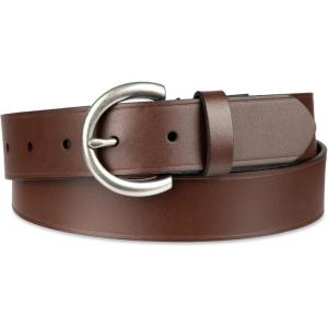 imageLevis Womens Curved Buckle Leather Belt for Jeans Dresses and SkirtsBrown