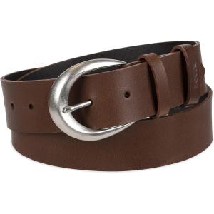 imageLevis Womens Curved Buckle Leather Belt for Jeans Dresses and SkirtsBrown Logo