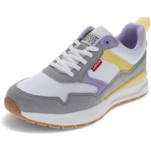 imageLevis Womens Oats 2 Synthetic Leather Casual Trainer Sneaker ShoeWhiteLilacSunlight