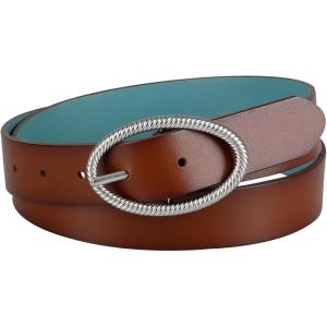 imageLevis Womens TwoinOne Reversible Twisted Centerbar Casual Leather Jean Belt FliptoReverse BuckleTanBlue