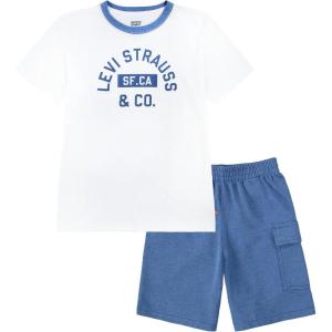 imageLevis boys And Baby Graphic Tshirt and Shorts 2piece Outfit SetBright White