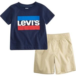 imageLevis boys And Baby Graphic Tshirt and Shorts 2piece Outfit SetDress Blues