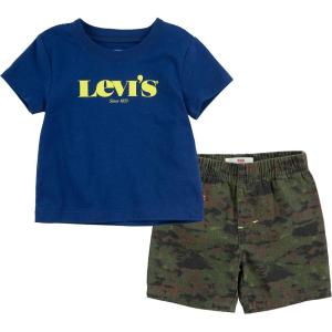 imageLevis boys And Baby Graphic Tshirt and Shorts 2piece Outfit SetEstate BlueCamo