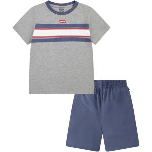 imageLevis boys And Baby Graphic Tshirt and Shorts 2piece Outfit SetGrey Heather