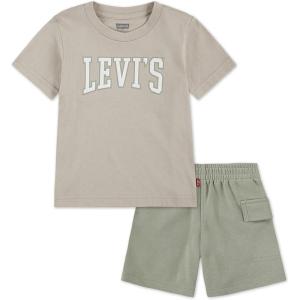imageLevis boys And Baby Graphic Tshirt and Shorts 2piece Outfit SetOatmeal
