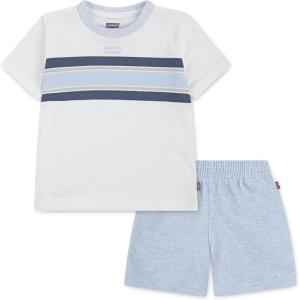 imageLevis boys And Baby Graphic Tshirt and Shorts 2piece Outfit SetWhiteLight Blue