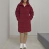 imageLevis Womens Long Length Patchwork Quilted Teddy CoatCabernet