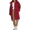 imageLevis Womens Long Length Patchwork Quilted Teddy CoatCabernet