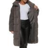 imageLevis Womens Long Length Patchwork Quilted Teddy CoatCarbon Grey