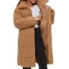 imageLevis Womens Long Length Patchwork Quilted Teddy CoatChestnut