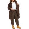 imageLevis Womens Long Length Patchwork Quilted Teddy CoatChocolate Brown