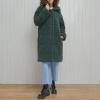 imageLevis Womens Long Length Patchwork Quilted Teddy CoatDarkest Spruce