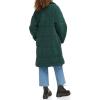 imageLevis Womens Long Length Patchwork Quilted Teddy CoatDarkest Spruce
