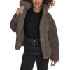 imageLevis Womens Long Length Patchwork Quilted Teddy CoatGrey Shortie