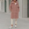 imageLevis Womens Long Length Patchwork Quilted Teddy CoatMauve