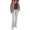 imageLevis Womens Long Length Patchwork Quilted Teddy CoatMauve Shortie