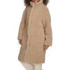 imageLevis Womens Long Length Patchwork Quilted Teddy CoatSand
