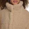 imageLevis Womens Long Length Patchwork Quilted Teddy CoatSand