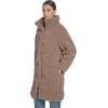 imageLevis Womens Long Length Patchwork Quilted Teddy CoatTaupe