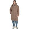 imageLevis Womens Long Length Patchwork Quilted Teddy CoatTaupe