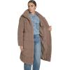 imageLevis Womens Long Length Patchwork Quilted Teddy CoatTaupe