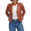 imageLevis Womens The Classic Faux Leather Moto Jacket Regular ampamp Plus SizeCamel Brown