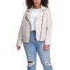 imageLevis Womens The Classic Faux Leather Moto Jacket Regular ampamp Plus SizeWhite Oyster