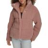 imageLevis Womens Long Length Patchwork Quilted Teddy CoatMauve Shortie