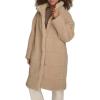 imageLevis Womens Long Length Patchwork Quilted Teddy CoatSand