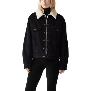 imageLevis Womens 90s Sherpa Trucker Jacket Standard and PlusCaviar
