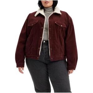 imageLevis Womens 90s Sherpa Trucker Jacket Standard and PlusDecadent Chocolate