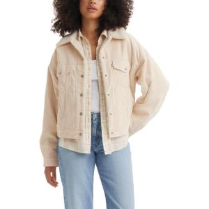imageLevis Womens 90s Sherpa Trucker Jacket Standard and PlusWhite Swan