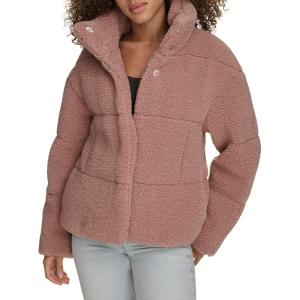 imageLevis Womens Long Length Patchwork Quilted Teddy CoatMauve Shortie