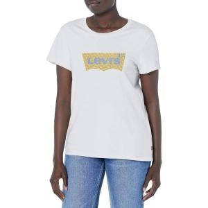 imageLevis Womens Perfect Crewneck Tee Shirt Also Available in PlusEvelyn Floral Bw Bright White