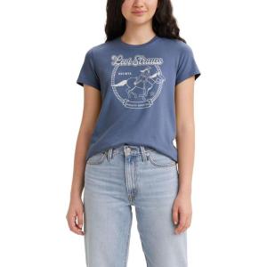 imageLevis Womens Perfect Crewneck Tee Shirt Also Available in PlusHowdy Vintage Indigo