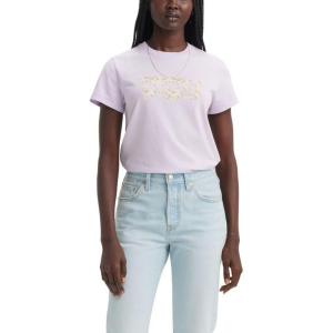 imageLevis Womens Perfect Crewneck Tee Shirt Also Available in PlusJaneesah Floral Lavender Blue