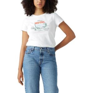 imageLevis Womens Perfect Crewneck Tee Shirt Also Available in PlusMotel Bright White