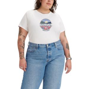 imageLevis Womens Perfect Crewneck Tee Shirt Also Available in PlusNew Original Poppy Fields Cloud Dancer