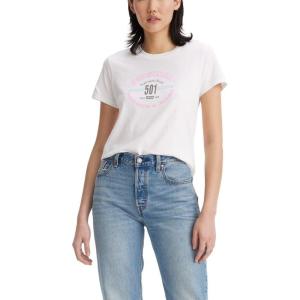 imageLevis Womens Perfect Crewneck Tee Shirt Also Available in PlusOriginal 501 Day Bright White