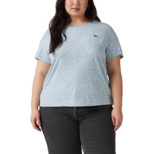 imageLevis Womens Perfect Crewneck Tee Shirt Also Available in PlusScattered Floral Dusty Blue