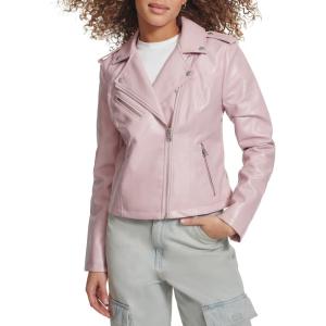 imageLevis Womens The Classic Faux Leather Moto Jacket Regular ampamp Plus SizeGloss Lilac