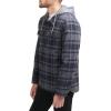 imageLevis Mens Plaid Sherpa Lined Hooded Shirt Jacket Regular ampamp Big ampamp Tall SizesGreyNavy Plaid