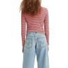 imageLevis Womens Moon Rib Turtleneck Also Available in PlusPlato Stripe Italian Rose