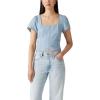 imageLevis Womens Ophelia Short Sleeve Denim CorsetTurn Up Light