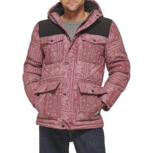 imageLevis Mens Arctic Cloth Quilted Lined Performance ParkaRed Bandana Colorblock