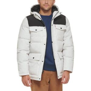 imageLevis Mens Arctic Cloth Quilted Lined Performance ParkaWhite Bandana Colorblock